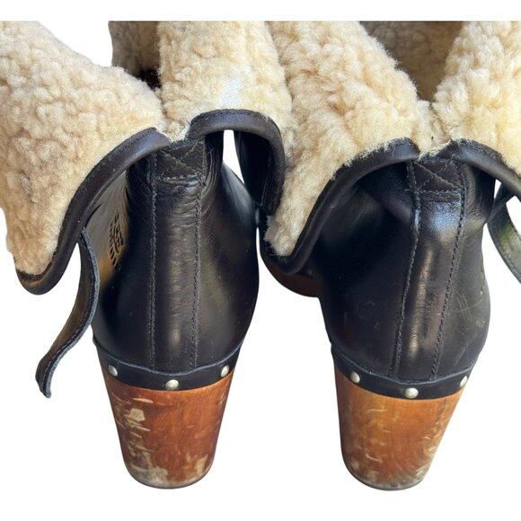 UGG Australia Lynnea Women's USA Size 10 Sheepskin Clog Boots Black Studded - Picture 5 of 14